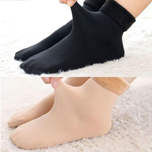 Chaussettes De Neige Épaisses Sans Couture Pour Hommes Et Femmes, Ajouter Du Velours, Chaussettes Monochromes, Chaussettes De Couchage Au Sol, Jambe Nue, Rinçage Lolita, Chaud, Hiver