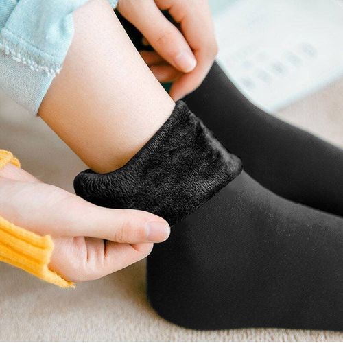 Chaussettes De Neige Épaisses Sans Couture Pour Hommes Et Femmes, Ajouter Du Velours, Chaussettes Monochromes, Chaussettes De Couchage Au Sol, Jambe Nue, Rinçage Lolita, Chaud, Hiver