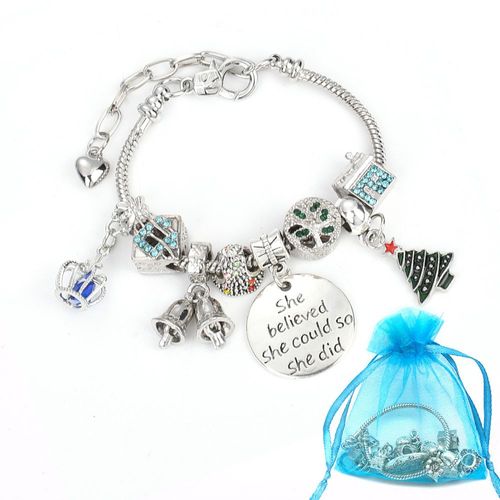 Breloques De Noël En Métal, Fait À La Main, Pendentifs De Noël, Ornements, Perles Pour Bracelet, Ensemble De Bijoux, Bricolage, Cadeau Pour Enfants