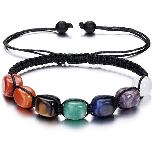 Bracelets En Lave Double Couche 7 Chakra Pour Hommes Et Femmes, En Pierre Naturelle, Énergie Réglable, Bracelet Perlé Coloré, Bijoux Faits À La Main
