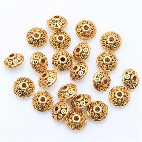 Perles D'espacement En Métal Argenté Antique, Accessoires Faits À La Main, Bracelet De Bricolage, Bijoux De Mode Exécutif, 100 Pièces