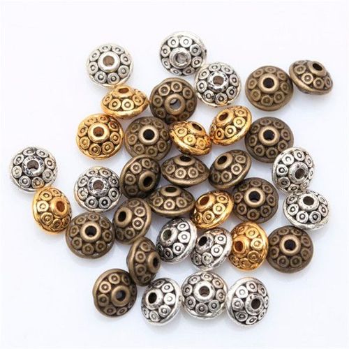 Perles D'espacement En Métal Argenté Antique, Accessoires Faits À La Main, Bracelet De Bricolage, Bijoux De Mode Exécutif, 100 Pièces