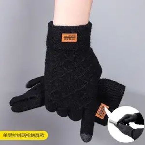Gants D'équitation Pour Hommes, Version Automne Et Hiver, Laine Tricotée Et Velours Épais, Accessoires Cadeaux