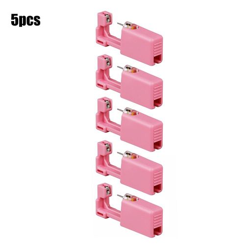 Faux Piercing Jetable En Acier Inoxydable Rose, Kit De Machine-Outil Médical De Sécurité, Boucles D'oreilles, Pinces À Nez, Piercing Corporel