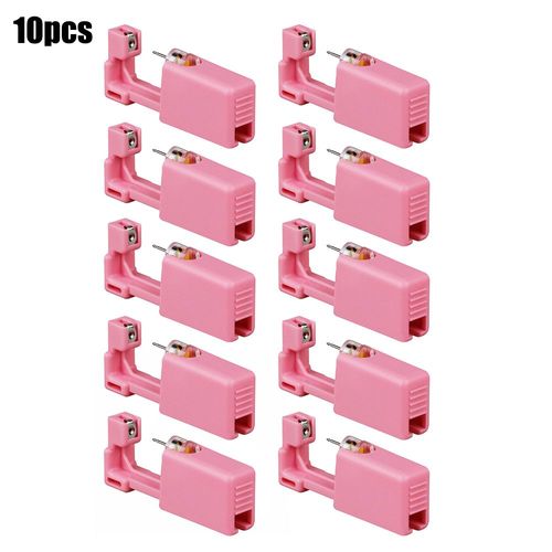 Faux Piercing Jetable En Acier Inoxydable Rose, Kit De Machine-Outil Médical De Sécurité, Boucles D'oreilles, Pinces À Nez, Piercing Corporel