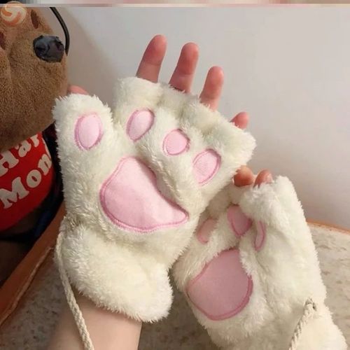 Gants Imitation Laine D'agneau Pour Femme, Nouveau, Hiver, En Peluche, Ours Doux, Mitaines Pour Les Doigts, Épais Et Chauds