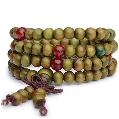 Bracelets De Perles De Bouddha En Bois Naturel Pour Hommes Et Femmes, Breloques Multicouches Élastiques, Collier Unisexe, Bijoux Cadeaux