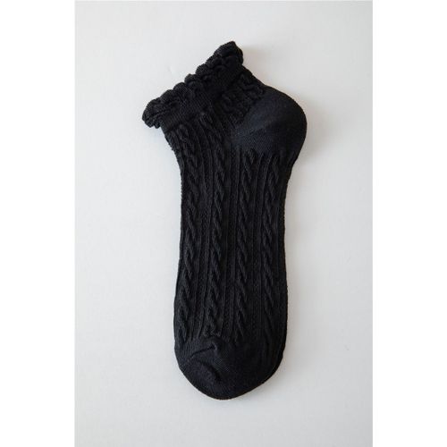 Chaussettes En Dentelle Pour Femmes, Coupe Mince, Couleur Unie, Mignonnes, Japonaises, Bouche Peu Profonde, Bateau, Respirantes, En Coton