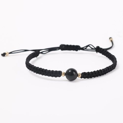 Bracelet Tressé En Cristal D'obsidienne Pour Hommes Et Femmes, Corde Rouge Naturelle, Perles De Cristal À La Fraise, Cadeaux Pour Couple Amoureux