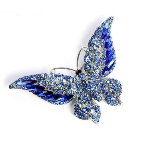 Broche Plaquée Or Papillon Multicolore Pour Dames, Accessoire De Robe De Banquet, Cristal De Luxe, Biscuits, Belle Fête, Cadeau