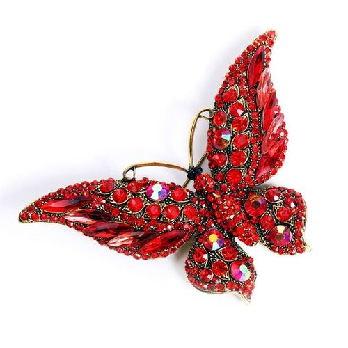 Broche Plaquée Or Papillon Multicolore Pour Dames, Accessoire De Robe De Banquet, Cristal De Luxe, Biscuits, Belle Fête, Cadeau