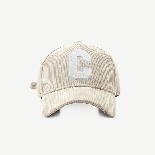 Casquette De Baseball En Velours Côtelé Pour Hommes Et Femmes, Chapeau De Soleil Unisexe, Réglable, Décontracté, Sport, Lettre C, Visière De Couleur Unie, Hip Hop