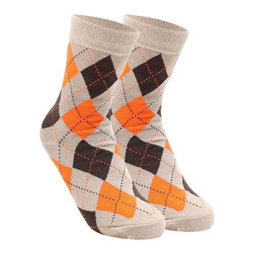 Chaussettes Épaisses Et Chaudes À Carreaux Diamant Pour Femmes, Style Rétro Harajuku, Décontracté, En Coton, Déodorant, Collection Automne Et Hiver