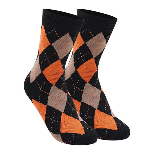 Chaussettes Épaisses Et Chaudes À Carreaux Diamant Pour Femmes, Style Rétro Harajuku, Décontracté, En Coton, Déodorant, Collection Automne Et Hiver