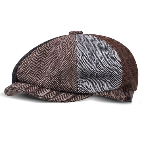 Chapeau De Gavroche Rétro Pour Hommes, Béret De Document Solide, Casquettes De Rue Décontractées, Casquette À Bord Octogonal En Laine Unisexe, Chapeaux D'hiver Et De Printemps