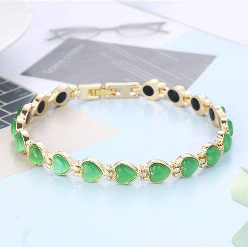 Bracelet Magnétique En Forme De C¿Ur De Pêche Pour Femmes, Bijoux De Personnalité Créative, Couleur Or Opale