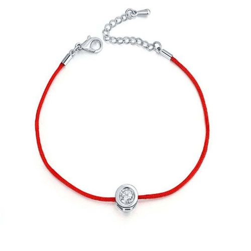 2 Pièces Mince Fil Rouge Couple Bracelets Réglables Tissé À La Main Cristaux Charme Bracelet Mode Simple Bijoux Cadeau