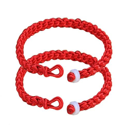2 Pièces Mince Fil Rouge Couple Bracelets Réglables Tissé À La Main Cristaux Charme Bracelet Mode Simple Bijoux Cadeau