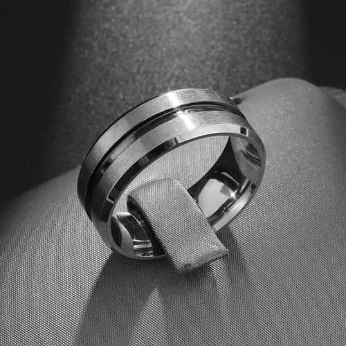 Bague Dragon Celtique En Acier Inoxydable Pour Homme, Anneau Biseauté Rainuré, En Fibre De Carbone Rouge Incrusté, À La Mode