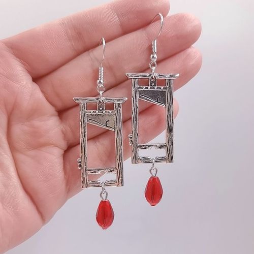 Boucles D'oreilles Gothiques À Guillotine Pour Hommes Et Femmes, Goutte D'oreille Classique, Grand Kokor, Mode Punk, Bijoux De Déclaration, Charme, Cadeau Mystique