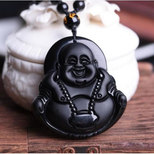 Collier Pendentif En Obsidienne Naturelle Pour Homme, Amulette De Mascotte Chinoise, Dragon Du Zodiaque Sculpté, Noir Fin, Porte-Bonheur, Mode