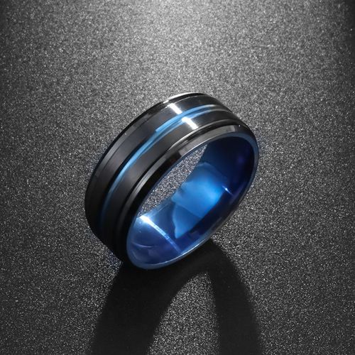 Bague Dragon Celtique En Acier Inoxydable Pour Homme, Anneau Biseauté Rainuré, En Fibre De Carbone Rouge Incrusté, À La Mode