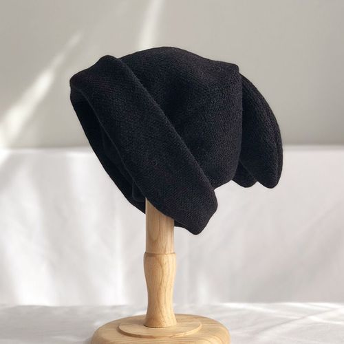 Chapeau En Laine Tricotée Pour Femme, Drapage Oreilles De Lapin, Chapeau En Fourrure De Lapin, Chaud, Version Coréenne, Automne Et Hiver