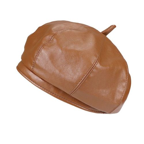 Bérets En Métal Punk Pour Femme, Chapeau En Cuir Joleather, Chapeau De Peintre En Plein Air, Octogonal Vintage, Décontracté Et Élégant, Fête, Automne Et Hiver