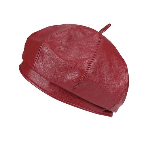 Bérets En Métal Punk Pour Femme, Chapeau En Cuir Joleather, Chapeau De Peintre En Plein Air, Octogonal Vintage, Décontracté Et Élégant, Fête, Automne Et Hiver