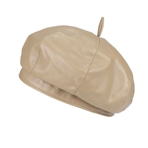 Bérets En Métal Punk Pour Femme, Chapeau En Cuir Joleather, Chapeau De Peintre En Plein Air, Octogonal Vintage, Décontracté Et Élégant, Fête, Automne Et Hiver