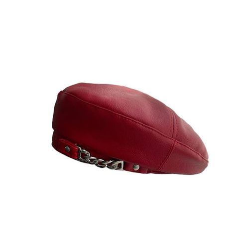 Bérets En Métal Punk Pour Femme, Chapeau En Cuir Joleather, Chapeau De Peintre En Plein Air, Octogonal Vintage, Décontracté Et Élégant, Fête, Automne Et Hiver