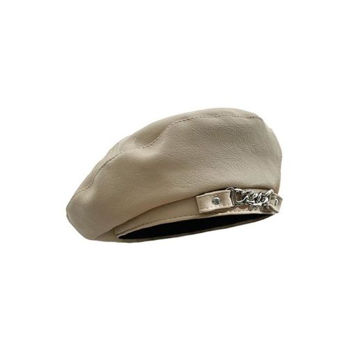 Bérets En Métal Punk Pour Femme, Chapeau En Cuir Joleather, Chapeau De Peintre En Plein Air, Octogonal Vintage, Décontracté Et Élégant, Fête, Automne Et Hiver