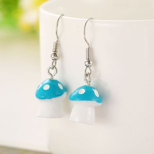 Boucles D'oreilles En Forme De Champignon Pour Femmes, En Résine, 5 Couleurs, Pendentif, Style Décontracté, Fête Féerique, Bijoux Cadeaux Pour Filles