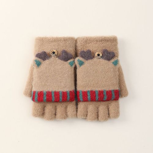 Gants De Noël En Laine Tricotés Sans Doigts, Épais Et Chauds Pour Hommes Et Femmes, Mitaines À Doigts Exposés, Hiver