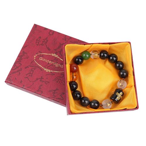 Bracelet Feng Shui En Obsidienne Pour Hommes Et Femmes, Cinq Éléments, Porte-Bonheur, Cadeaux D'invitation, Bracelets De Perles, Décoration De Boîte À Bijoux, Mode