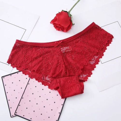 Culotte Taille Haute En Dentelle Florale Pour Femme, Lingerie Sans Couture, Sous-Vêtement, Grande Taille