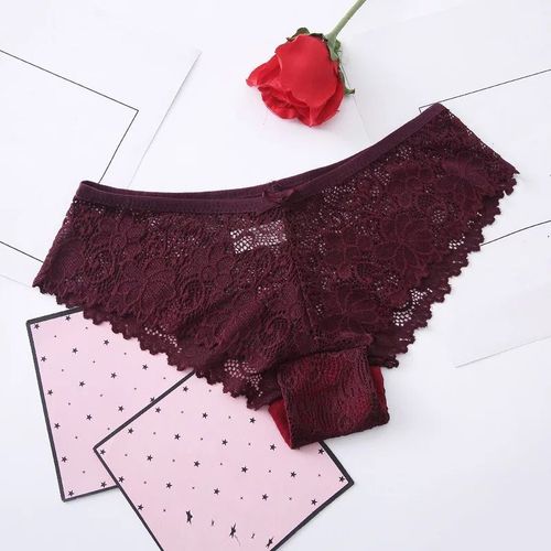 Culotte Taille Haute En Dentelle Florale Pour Femme, Lingerie Sans Couture, Sous-Vêtement, Grande Taille