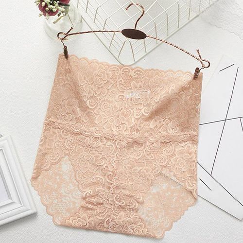 Culotte Taille Haute En Dentelle Florale Pour Femme, Lingerie Sans Couture, Sous-Vêtement, Grande Taille