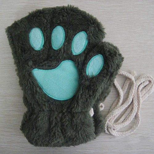 Gants Sans Doigts En Fourrure De Lapin Pour Femmes Et Filles, Mitaines En Peluche, Optique Douce, Chaud, Flexible, Demi-Doigt, Hiver