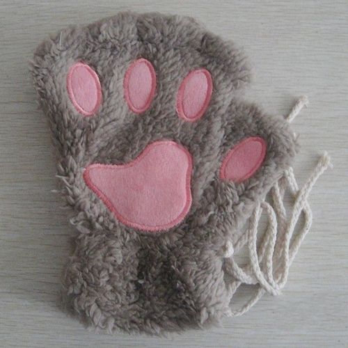 Gants Sans Doigts En Fourrure De Lapin Pour Femmes Et Filles, Mitaines En Peluche, Optique Douce, Chaud, Flexible, Demi-Doigt, Hiver