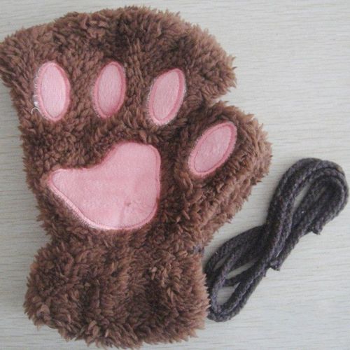 Gants Sans Doigts En Fourrure De Lapin Pour Femmes Et Filles, Mitaines En Peluche, Optique Douce, Chaud, Flexible, Demi-Doigt, Hiver