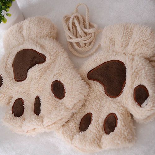 Gants Sans Doigts En Fourrure De Lapin Pour Femmes Et Filles, Mitaines En Peluche, Optique Douce, Chaud, Flexible, Demi-Doigt, Hiver