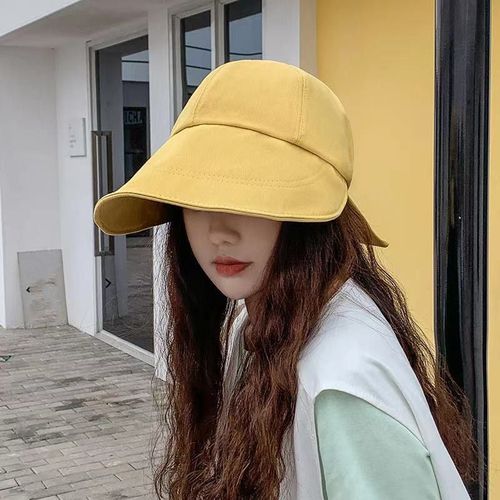 Chapeau De Soleil À Large Bord Pour Femmes, Portable, Pliable, Pour La Plage, Anti-Uv, Avec Visière Ajustable