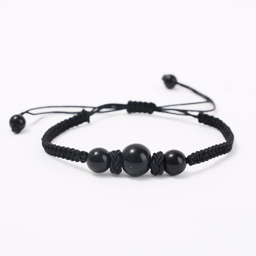 Bracelet Tressé En Cristal D'obsidienne Pour Hommes Et Femmes, Corde Rouge Naturelle, Perles De Cristal À La Fraise, Cadeaux Pour Couple Amoureux