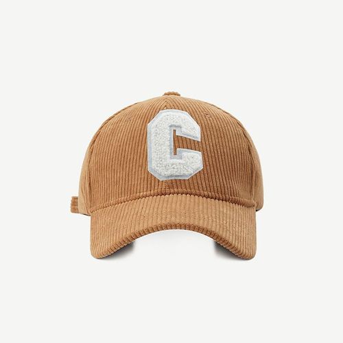 Casquette De Baseball En Velours Côtelé Pour Hommes Et Femmes, Chapeau De Soleil Unisexe, Réglable, Décontracté, Sport, Lettre C, Visière De Couleur Unie, Hip Hop