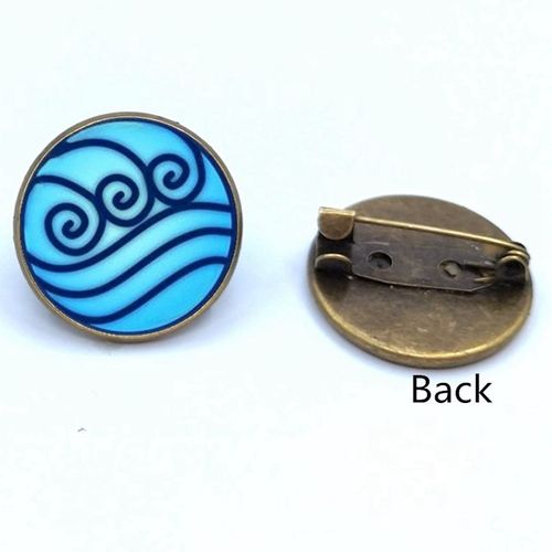 Broche Avatar Le Dernier Maître De L'air, Épingle À Cabochon En Verre, Tribu Du Feu Et De L'eau, Bijoux Du Royaume, Nouveau