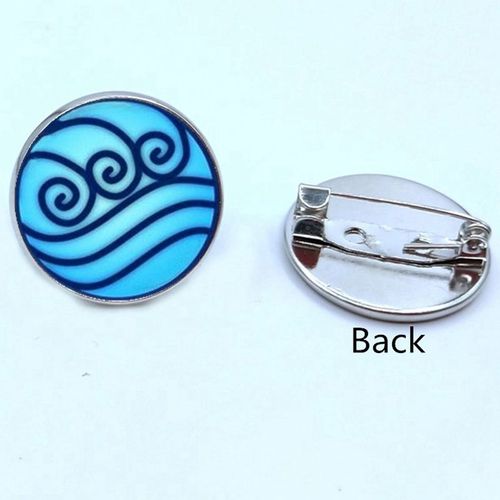 Broche Avatar Le Dernier Maître De L'air, Épingle À Cabochon En Verre, Tribu Du Feu Et De L'eau, Bijoux Du Royaume, Nouveau