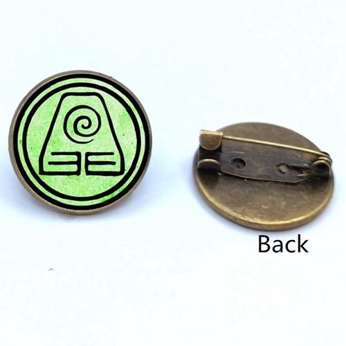 Broche Avatar Le Dernier Maître De L'air, Épingle À Cabochon En Verre, Tribu Du Feu Et De L'eau, Bijoux Du Royaume, Nouveau