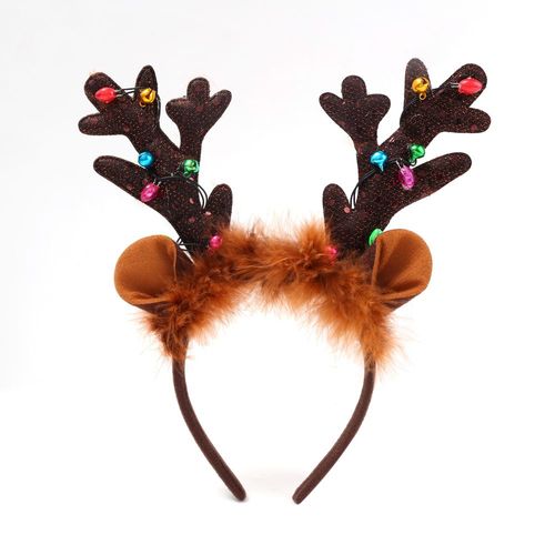 Serre-Tête En Peluche Pour Hommes Et Femmes, Serre-Tête De Noël Lumineux, Cloche En Bois, Mignon, Fête De Vacances, Cosplay