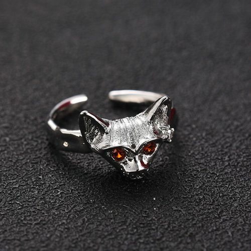 Bague Gothique En Zircon Rouge Patte De Chat, Ensemble De 3 Pièces, Anneau Ouvert, Réglable, Punk, Pour Hommes Et Femmes, Rétro Foncé, Mode, Bijoux De Fête, Cadeaux